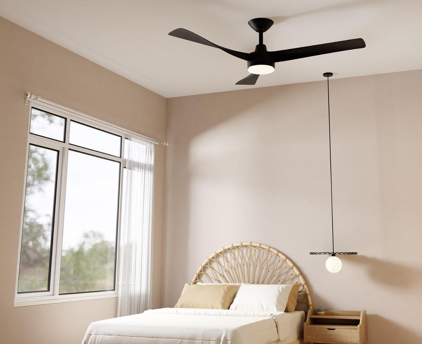 black calibo turaco three bladed ceiling fan with led light