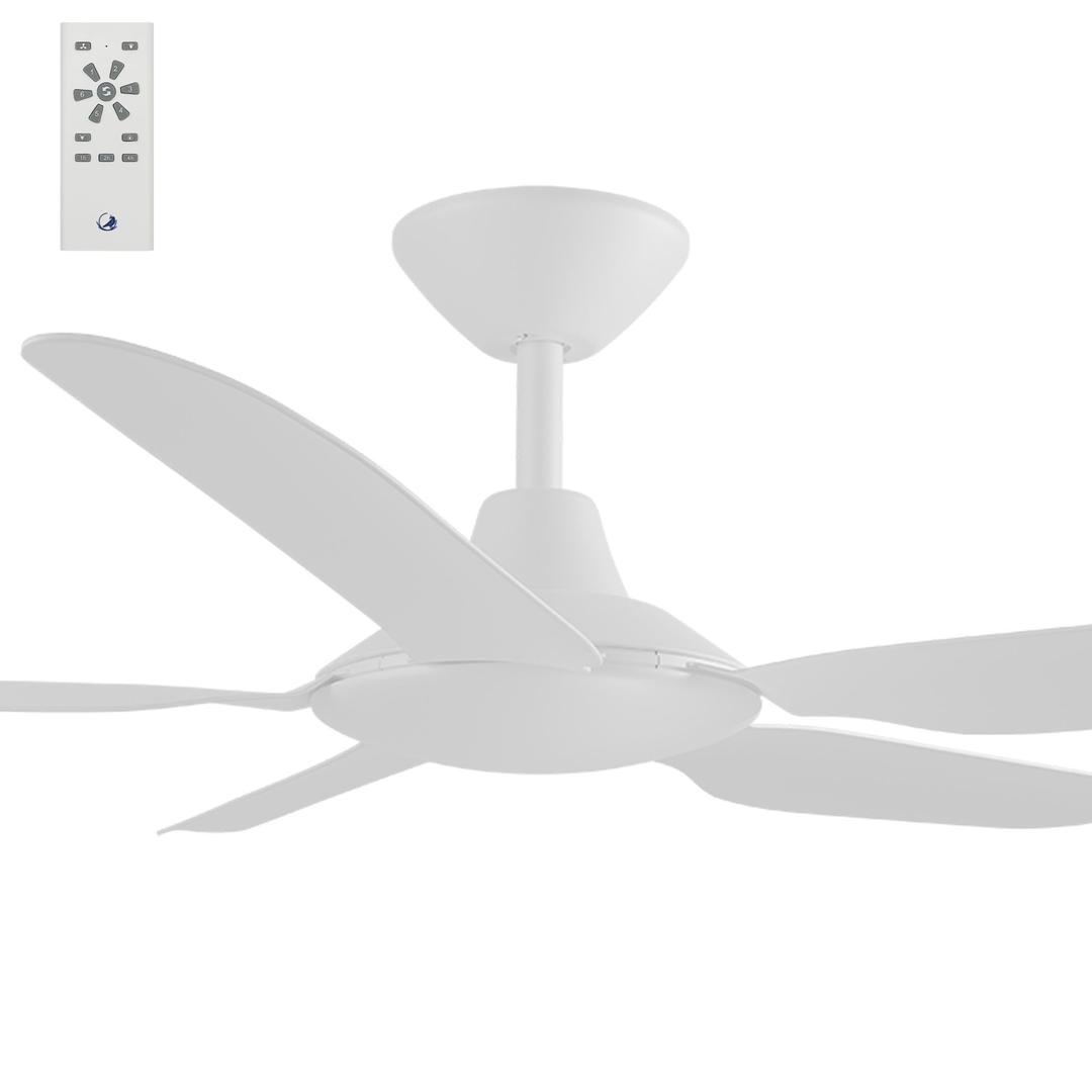 White Calibo Storm 52" (1320mm) 5 Blade Indoor/Outdoor DC Ceiling Fan and Remote
